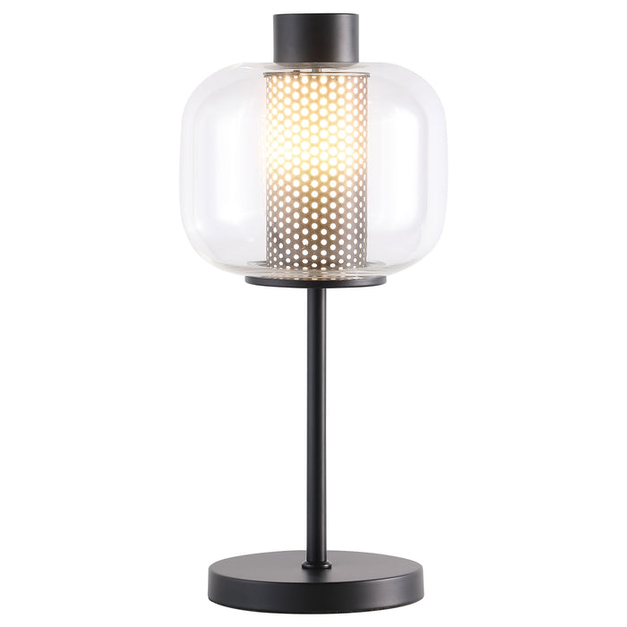 Ingrid Glass Shade Bedside Table Lamp Black