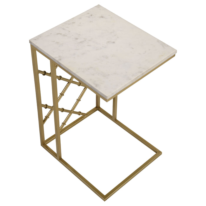 Angeliki Accent Table with Marble Top White