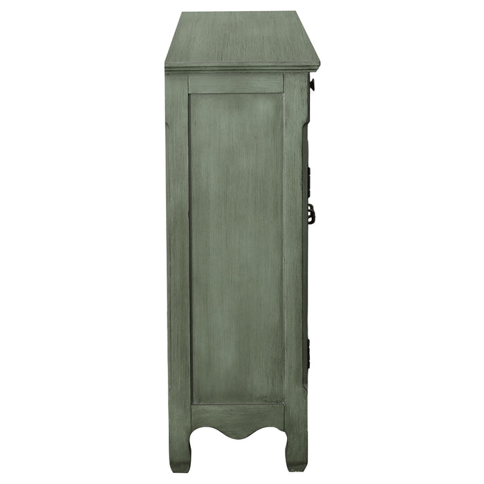 Madeline 3-door Accent Cabinet Antique Green