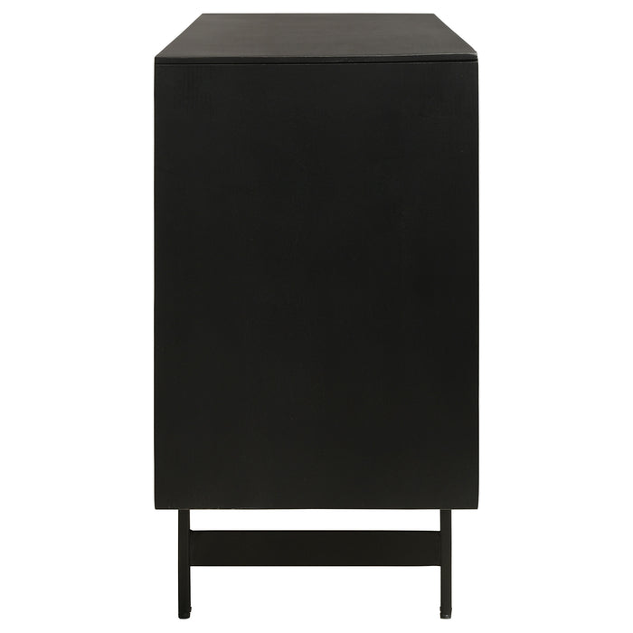 Aminah 3-door Wooden Accent Cabinet Natural and Black