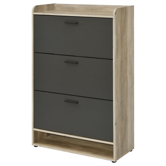 Denia 3-tier Shoe Storage Cabinet Antique Pine and Grey