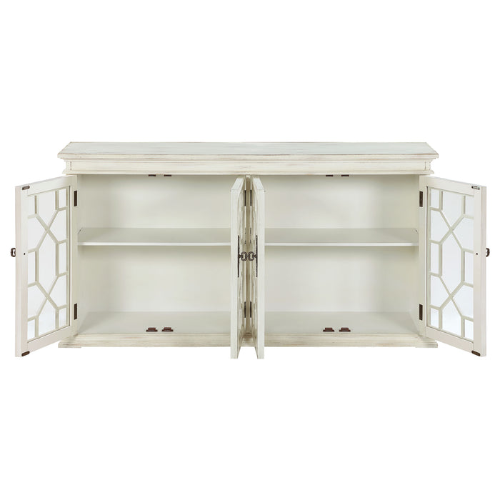 Kiara 4-door Accent Cabinet with Adjustable Shelves White
